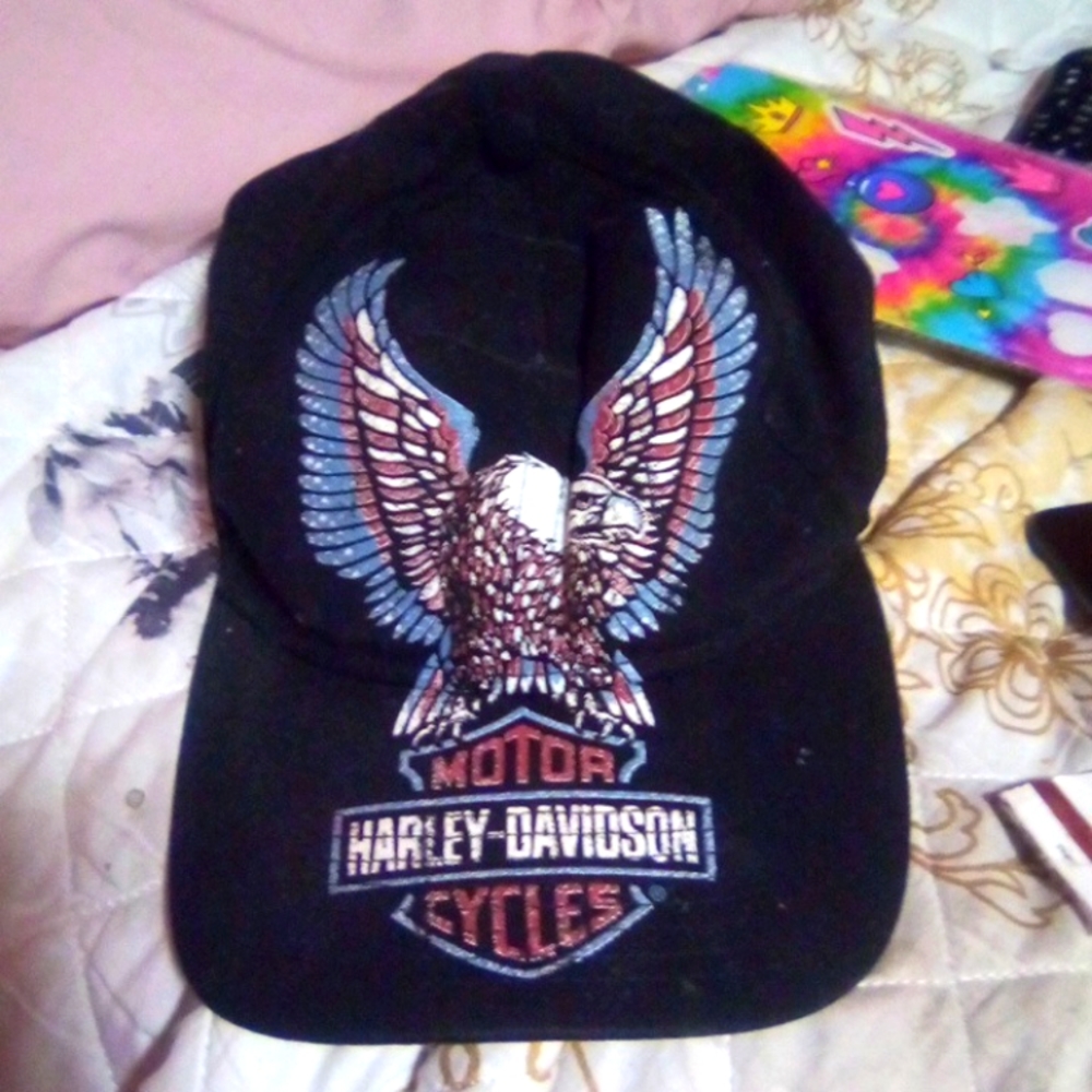 *SOLD* Embroidered Harley Davidson Motorcycle Baseball cap L/XL